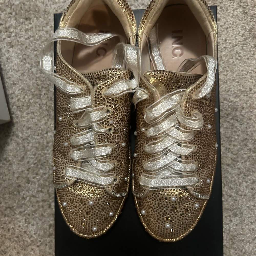 INC International Concepts Women's Gold Sneakers